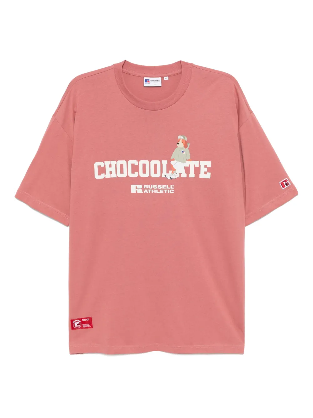 CHOCOOLATE x Russell Athletic T-shirt met logoprint Rood