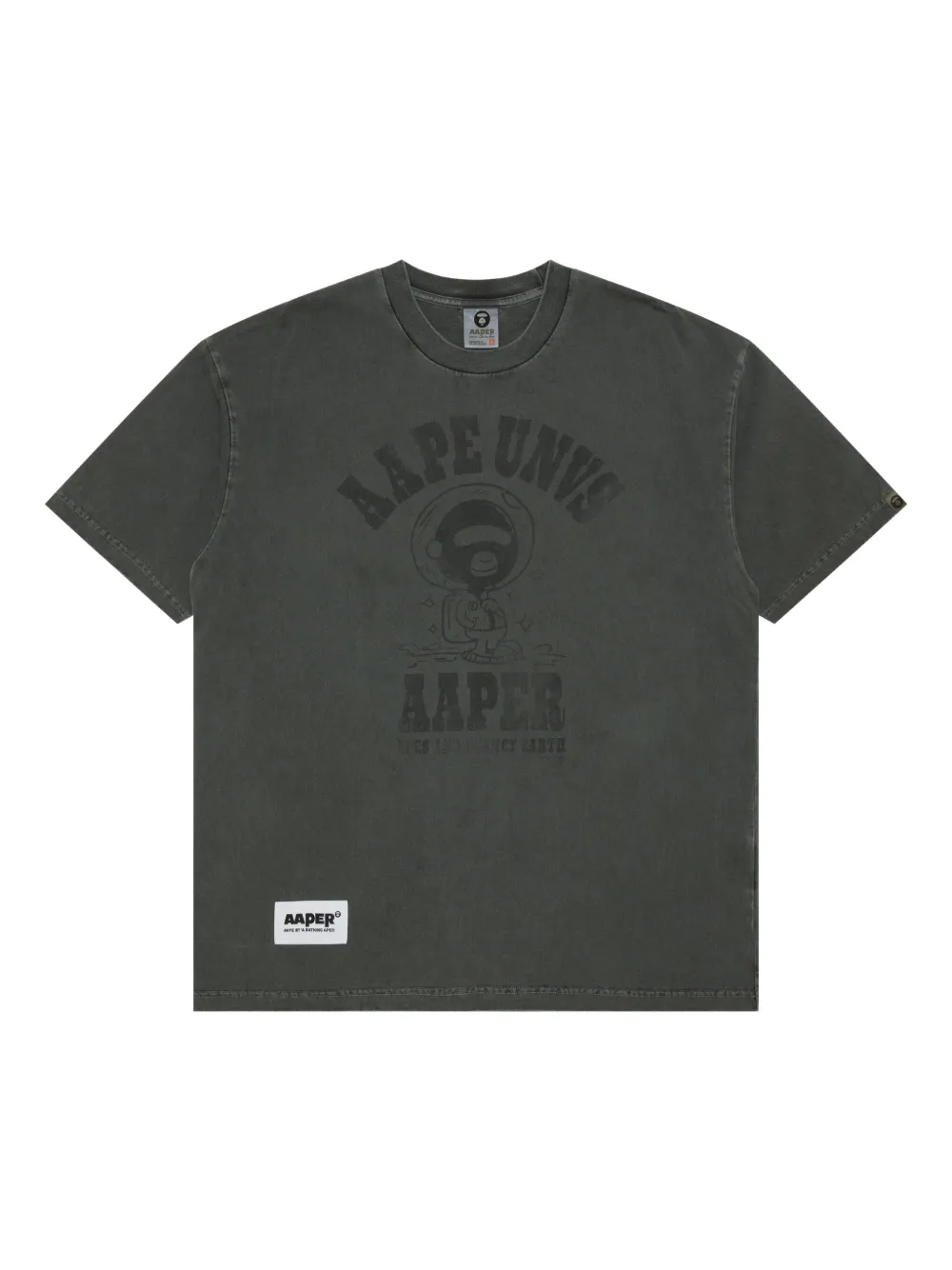 AAPE BY *A BATHING APE® 그래픽 프린트 코튼 티셔츠 | 블랙 | Image 1