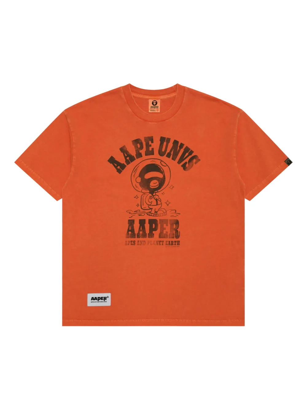 AAPE BY *A BATHING APE T-shirt met grafische print Oranje