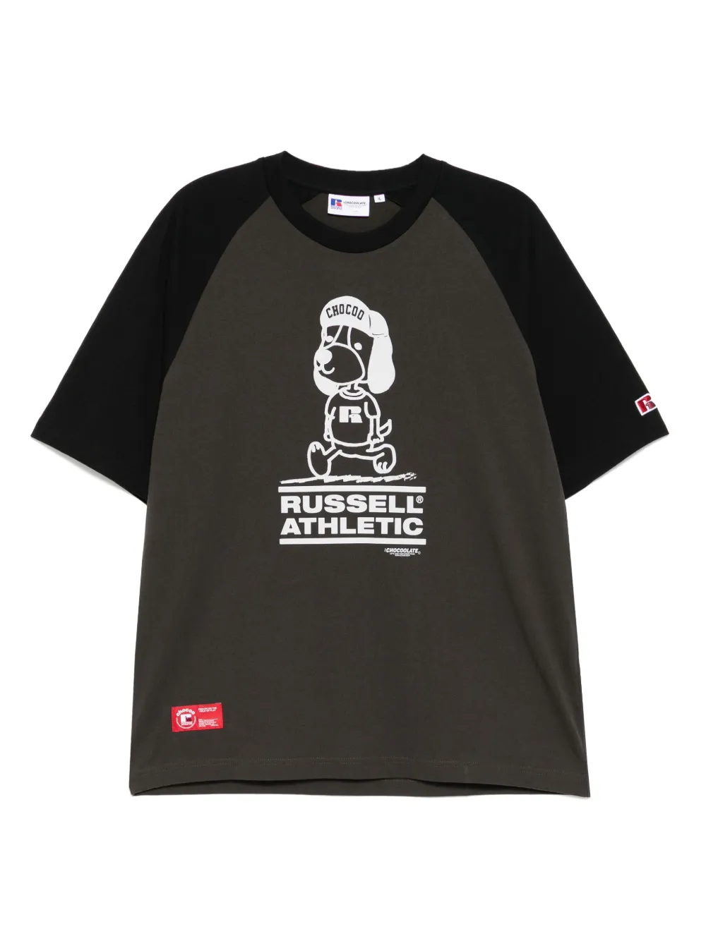 CHOCOOLATE x Russell Athletic T-shirt met grafische print Grijs