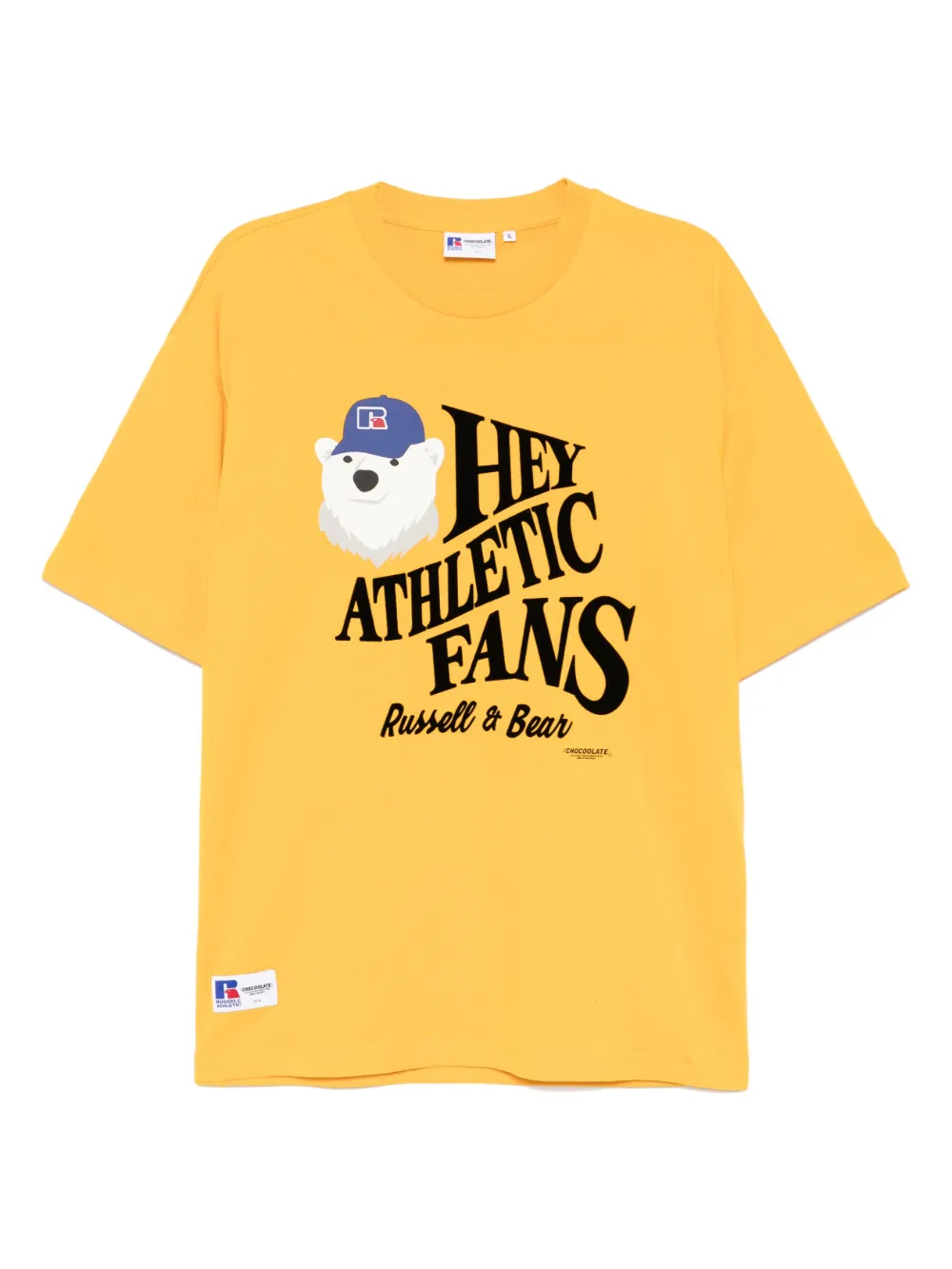 CHOCOOLATE x Russell Athletic T-shirt met grafische print Geel
