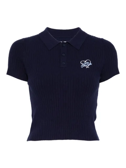 CHOCOOLATE logo-embroidered polo top