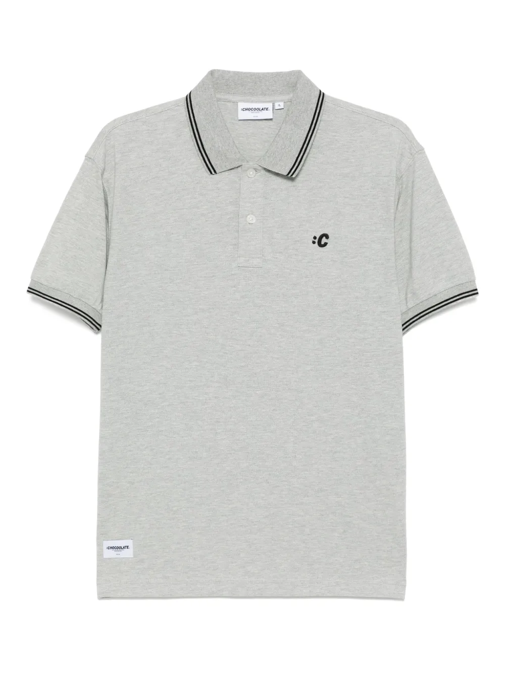 CHOCOOLATE playera tipo polo con logo bordado | gris | Image 1