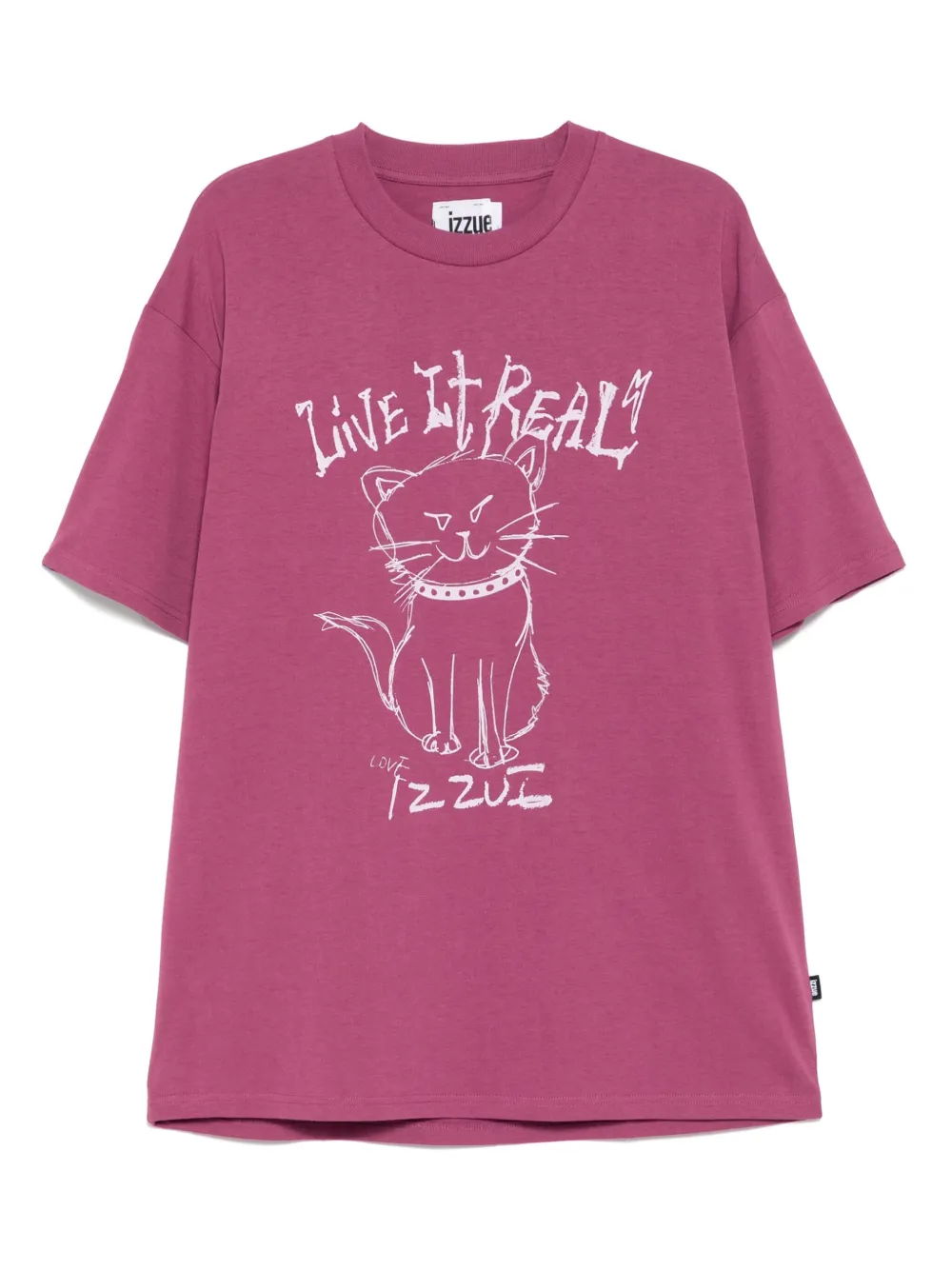 Izzue T-shirt met grafische print Paars