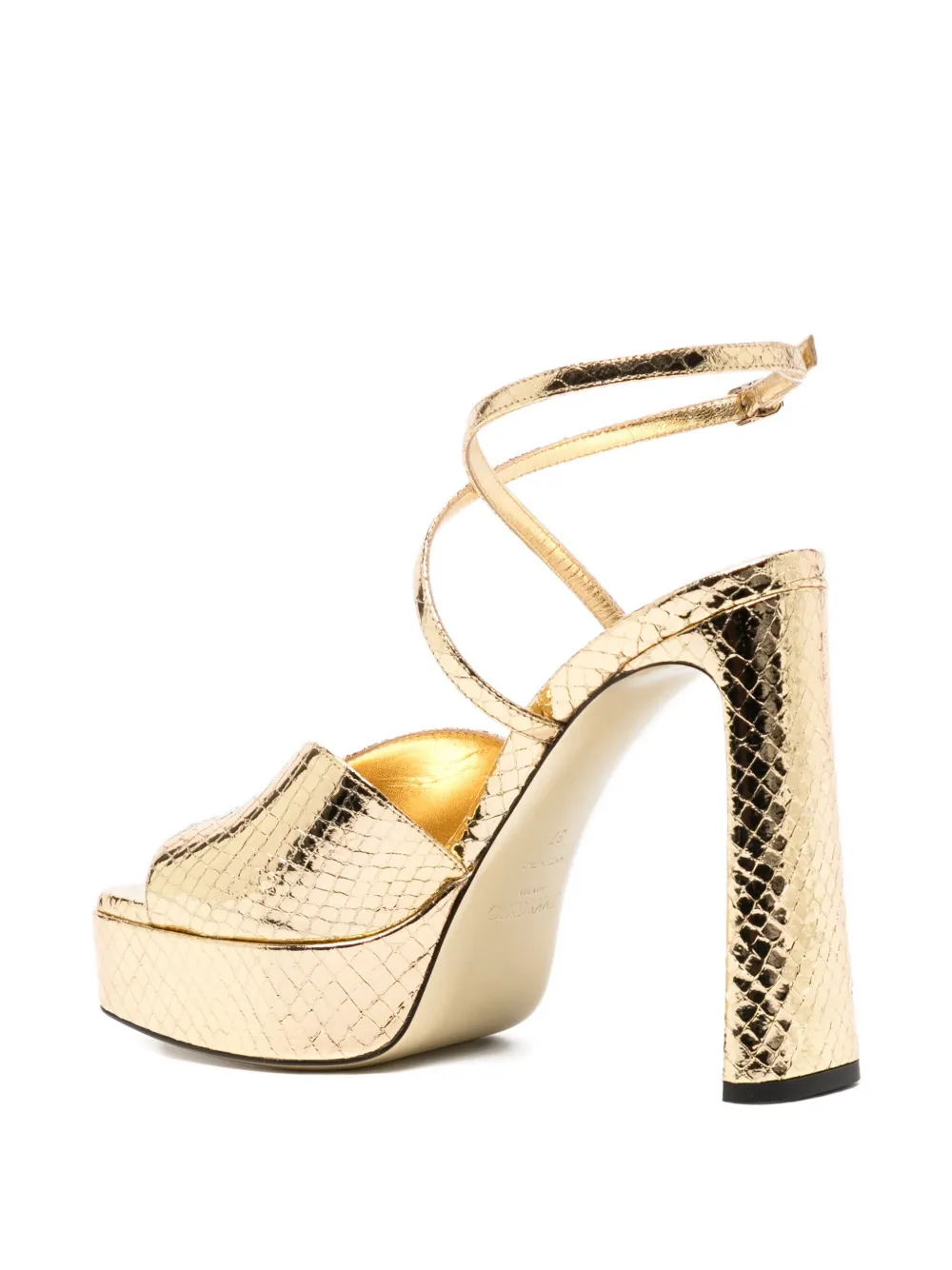 Jimmy Choo 120mm snakeskin sandals Gold