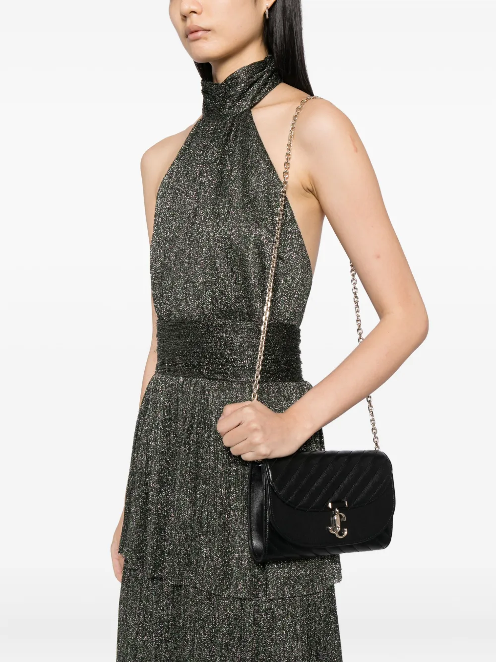 Jimmy Choo Curve Crossbody Bag In Black