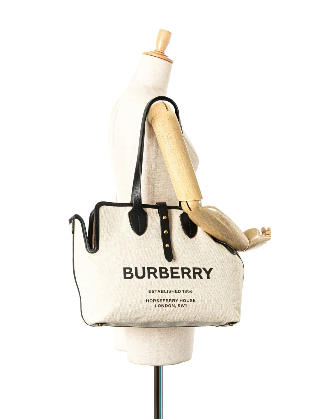 Pre-owned Burberry 2018-2023 Canvas Logo Soft Belt Tote Bag