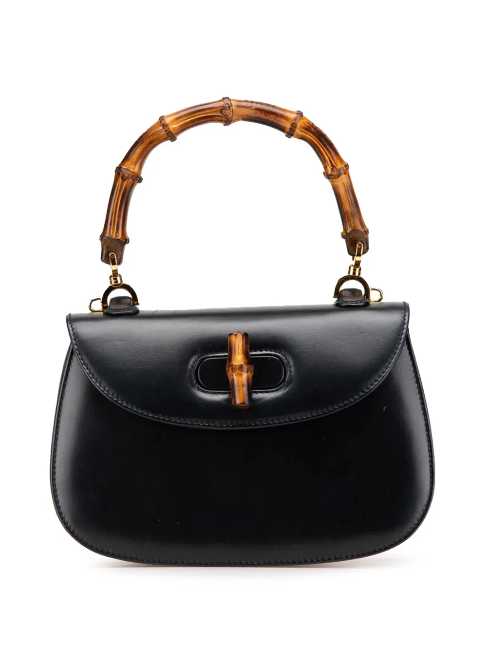Pre-owned Gucci 20th Century Calfskin Bamboo Night Satchel
