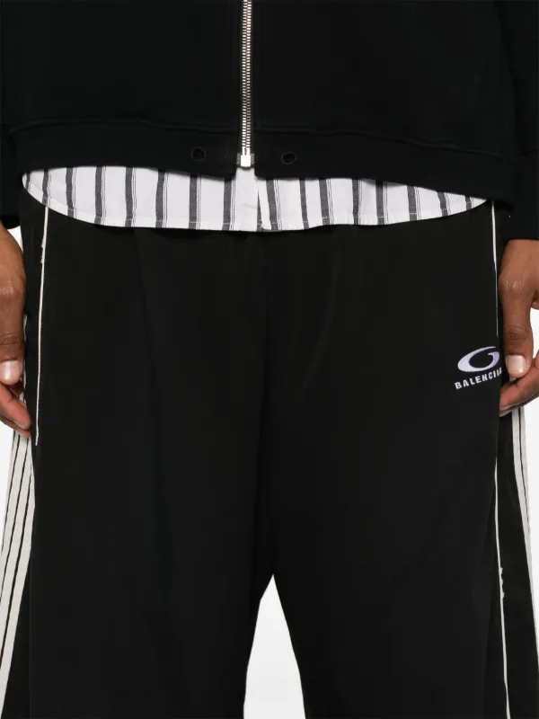ボトムスその他 Balenciaga Soft pinstriped black pants with logo Balenciaga Logoed Pinstripe Pants men - Glamood Outlet