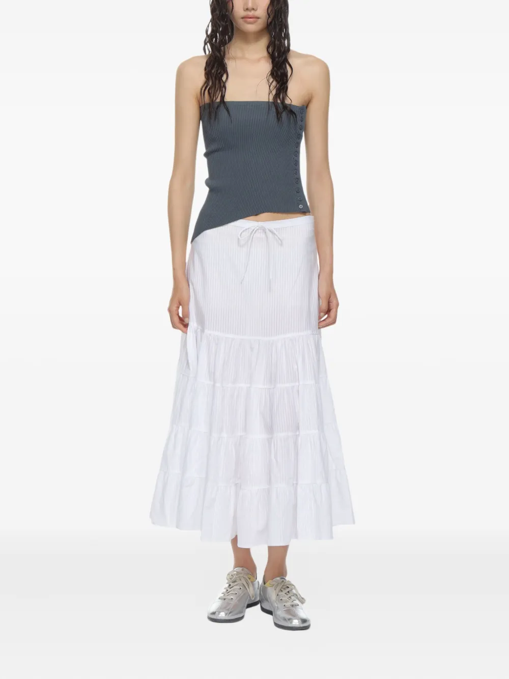 Paloma Wool pleated midi skirt - Wit