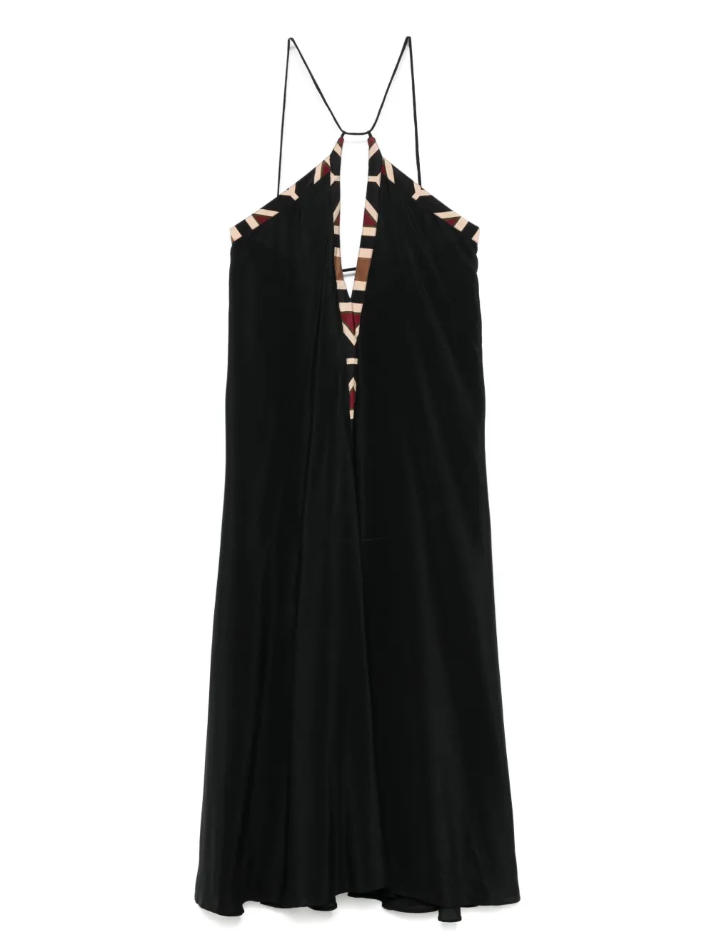 Volantis vestido midi a rayas | negro | Image 1