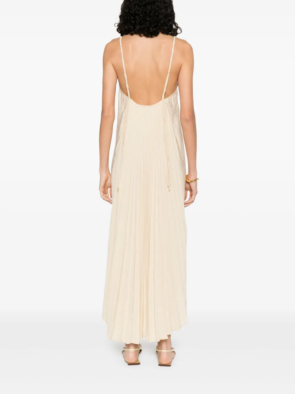 RAME Geplooide midi-jurk Beige
