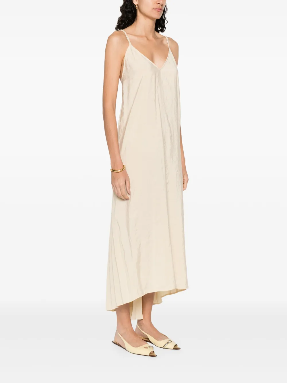RAME Geplooide midi-jurk Beige