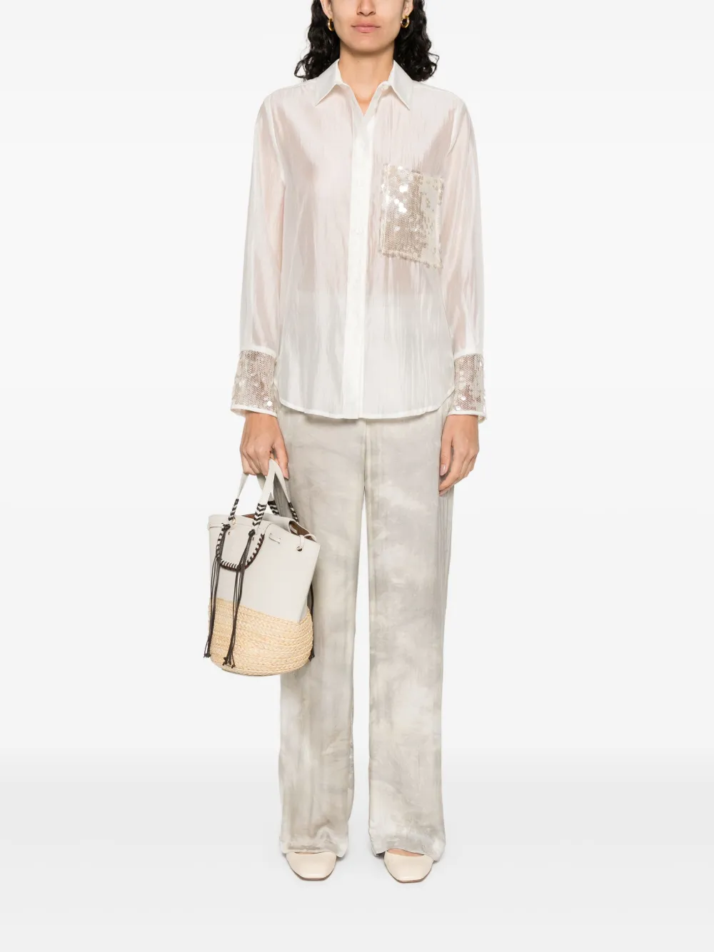 RAME Blouse met pailletten - Beige