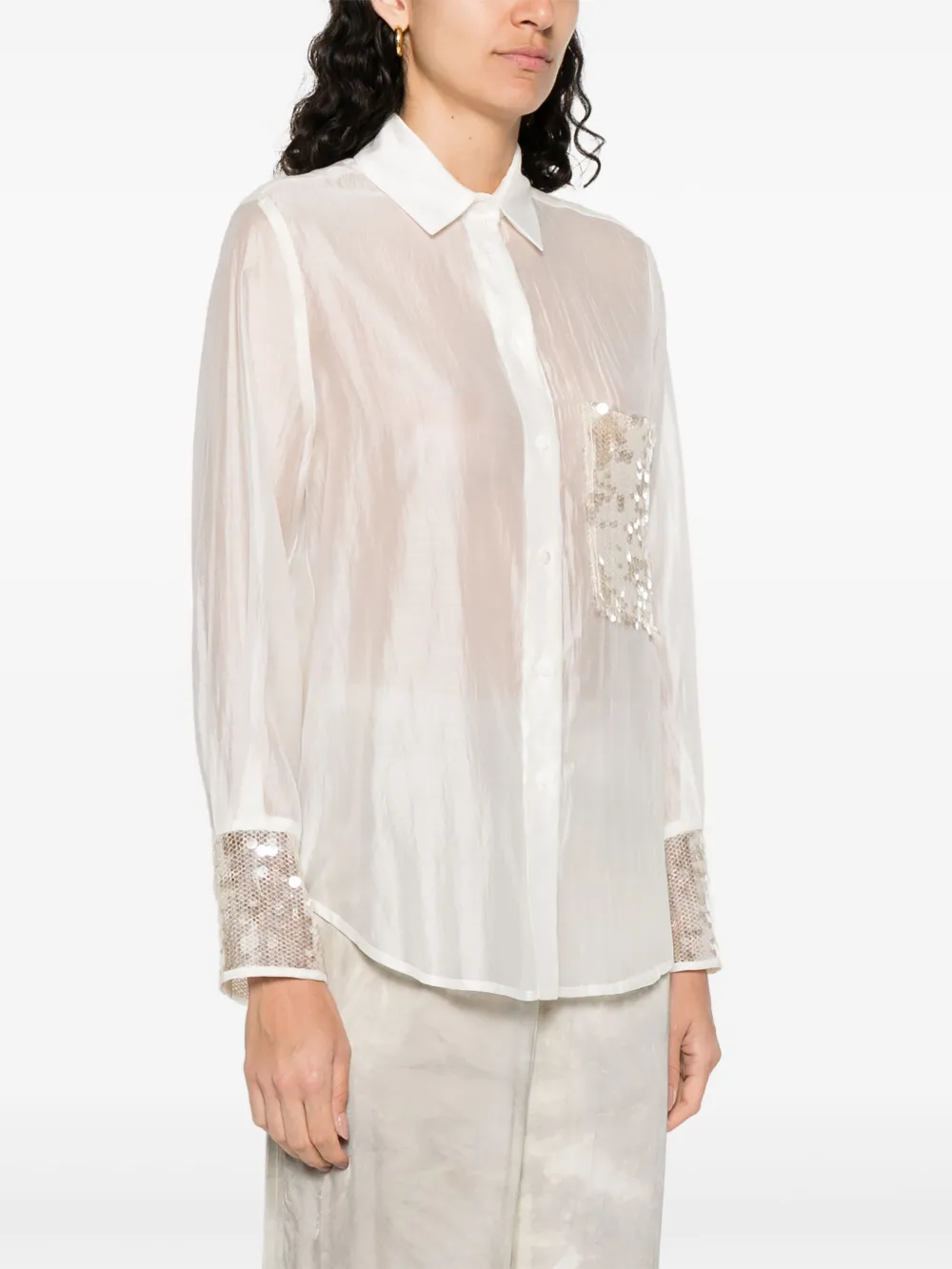 RAME Blouse met pailletten Beige