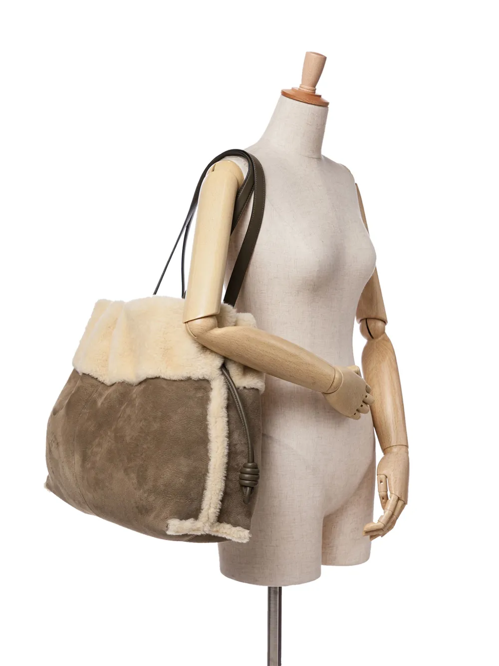 Pre-owned Loewe 2010-2024 Suede And Shearling Flamenco Knot Tote Bag
