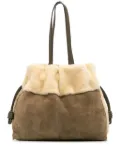 Loewe Pre-Owned 2010-2024 Suede and Shearling Flamenco Knot tote bag - Brown