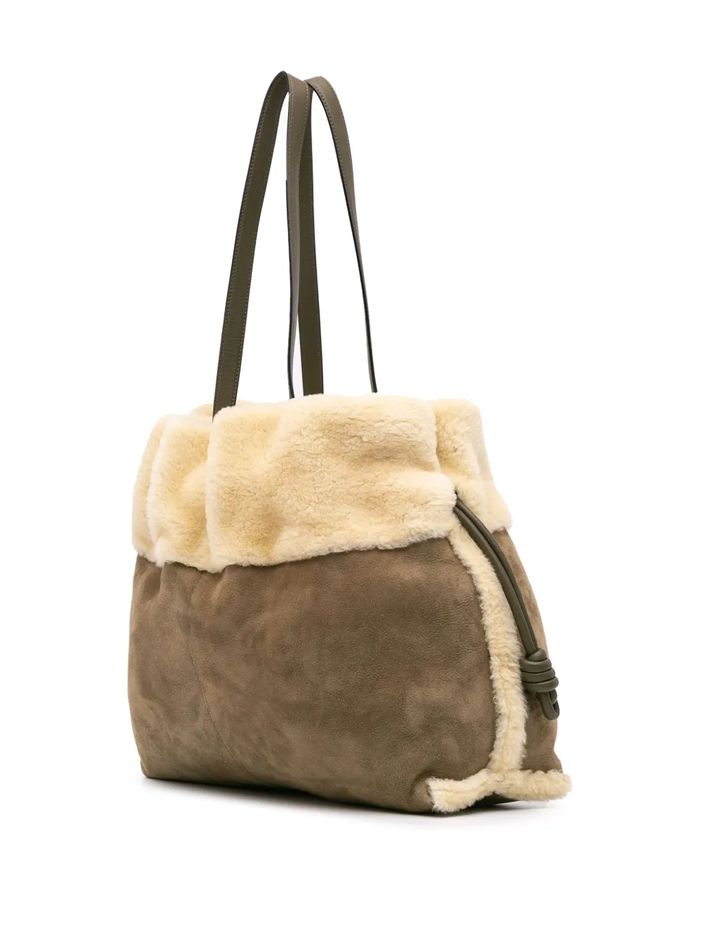 Pre-owned Loewe 2010-2024 Suede And Shearling Flamenco Knot Tote Bag