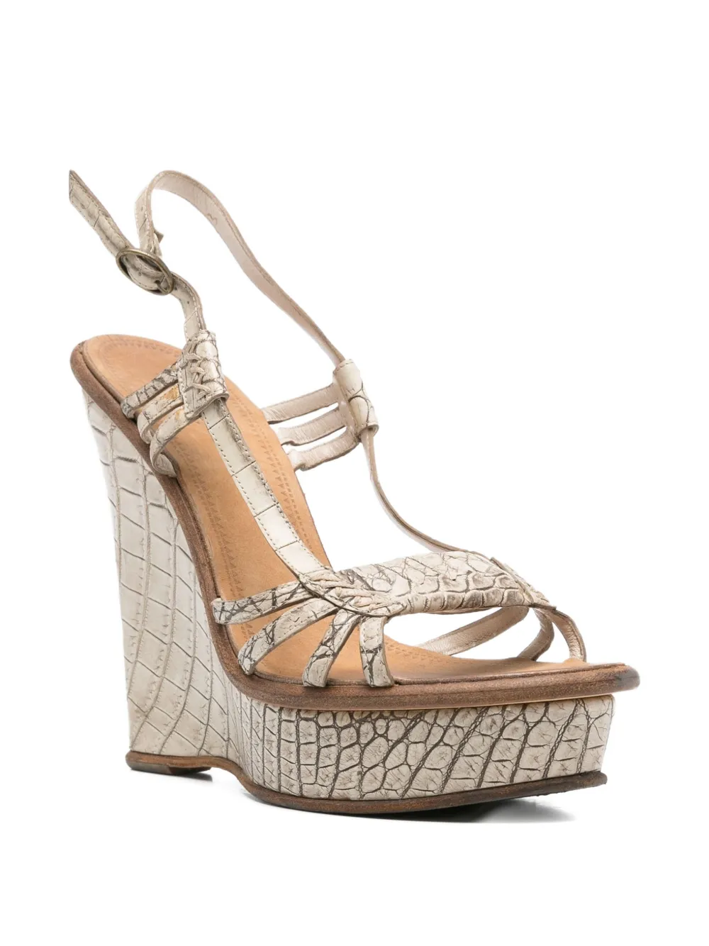 Bottega Veneta Pre-Owned 2000 145 mm sandalen met plateauzool - Beige