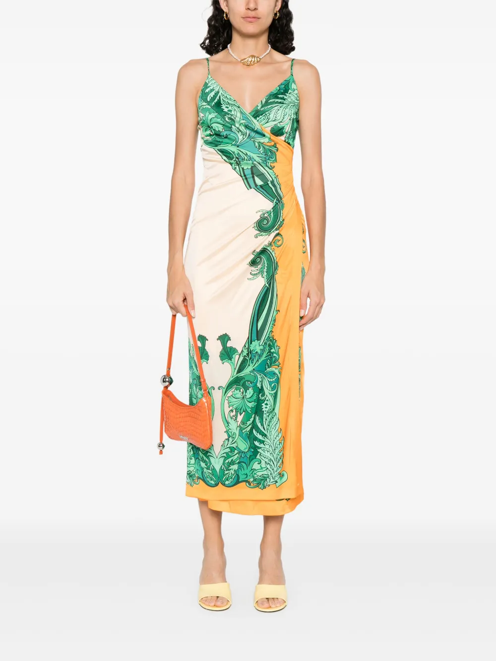 ETRO Gesmockte jurk - Oranje