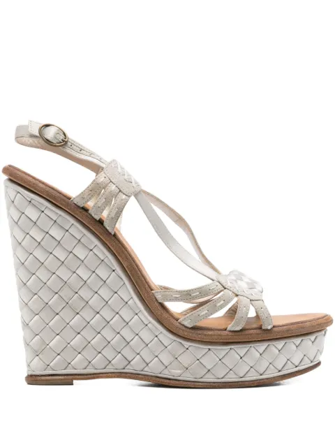 Bottega Veneta Pre-Owned صندل مضفر بكعب 145 ملم 2000