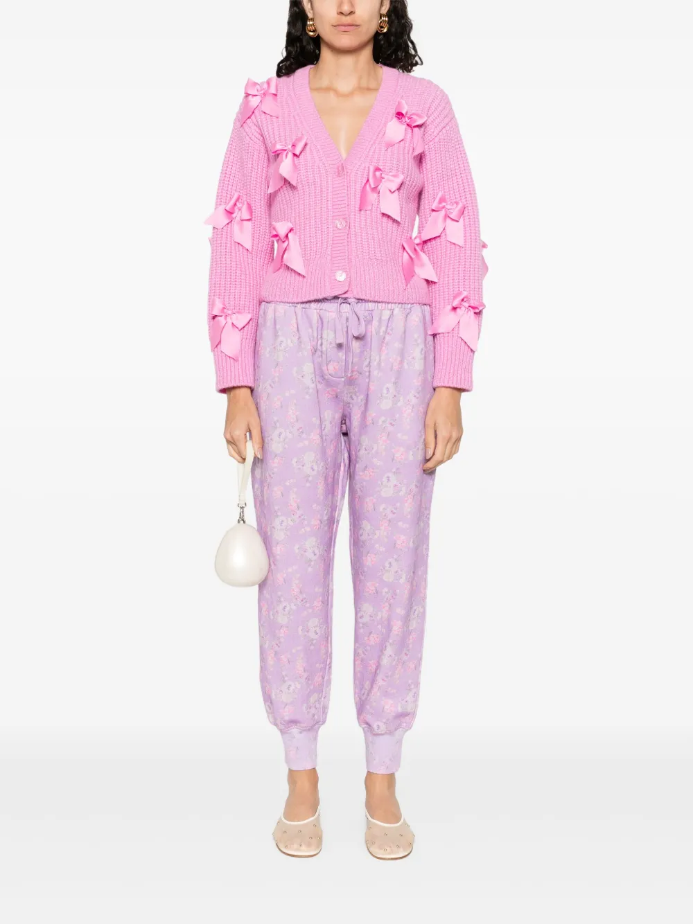 LoveShackFancy Joggingbroek met bloemenprint - Paars