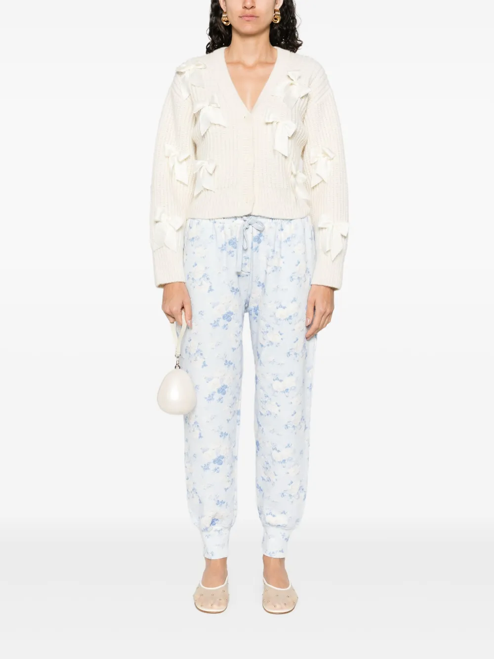 LoveShackFancy Joggingbroek met bloemenprint - Blauw
