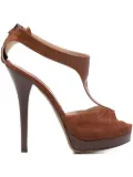 Fendi Pre-Owned 2010 150mm T-strap sandals - Brown