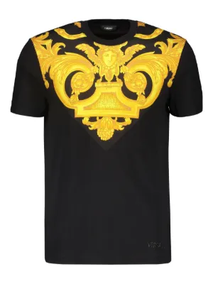 Versace Barocco Cotton T-shirt | Black | FARFETCH BH