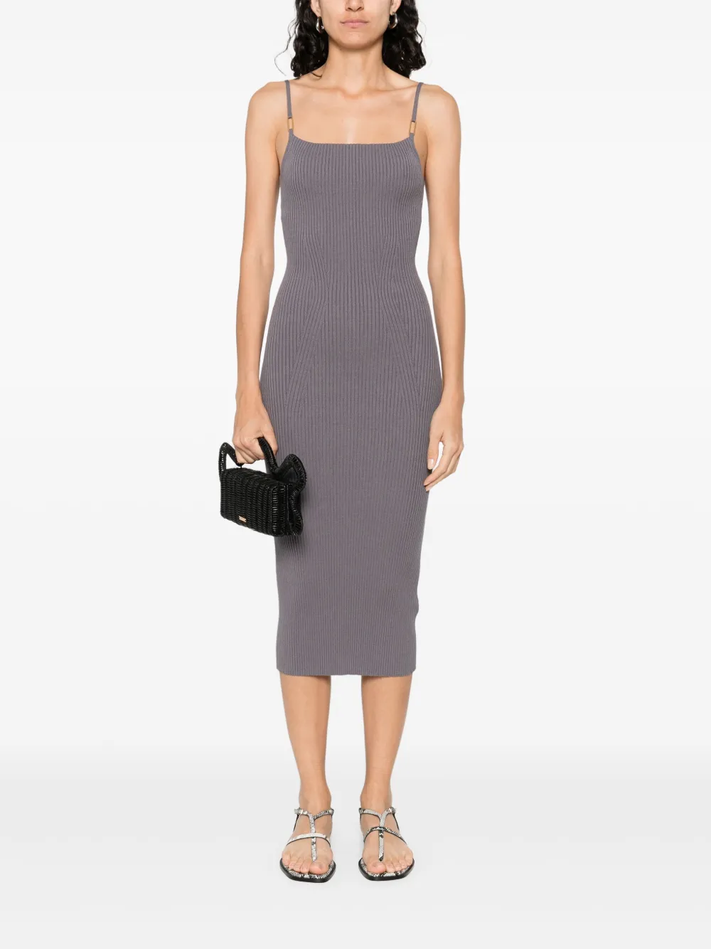 Emporio Armani Gebreide midi-jurk - Grijs