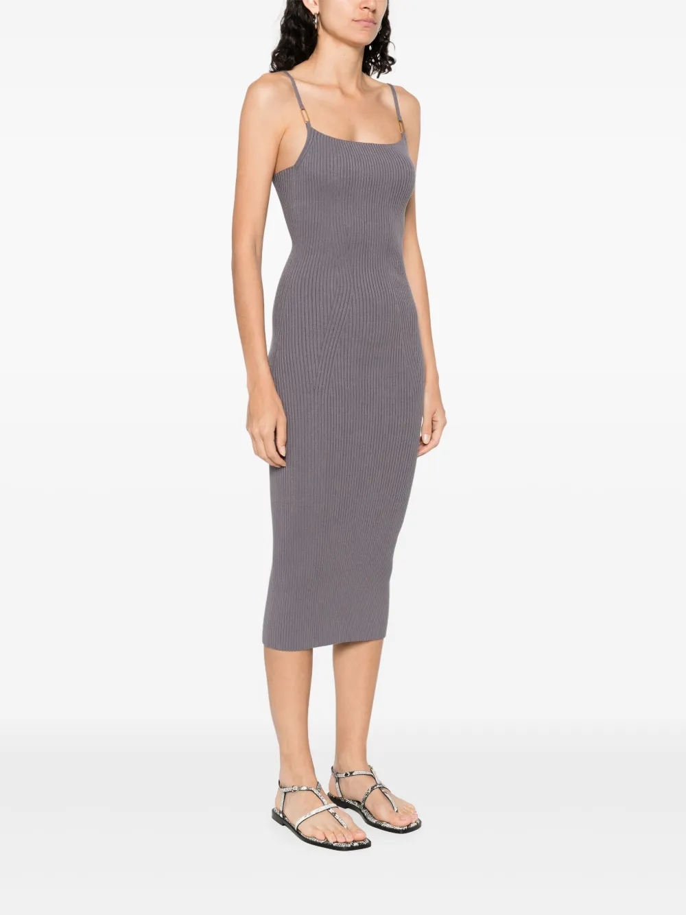 Emporio Armani Gebreide midi-jurk Grijs