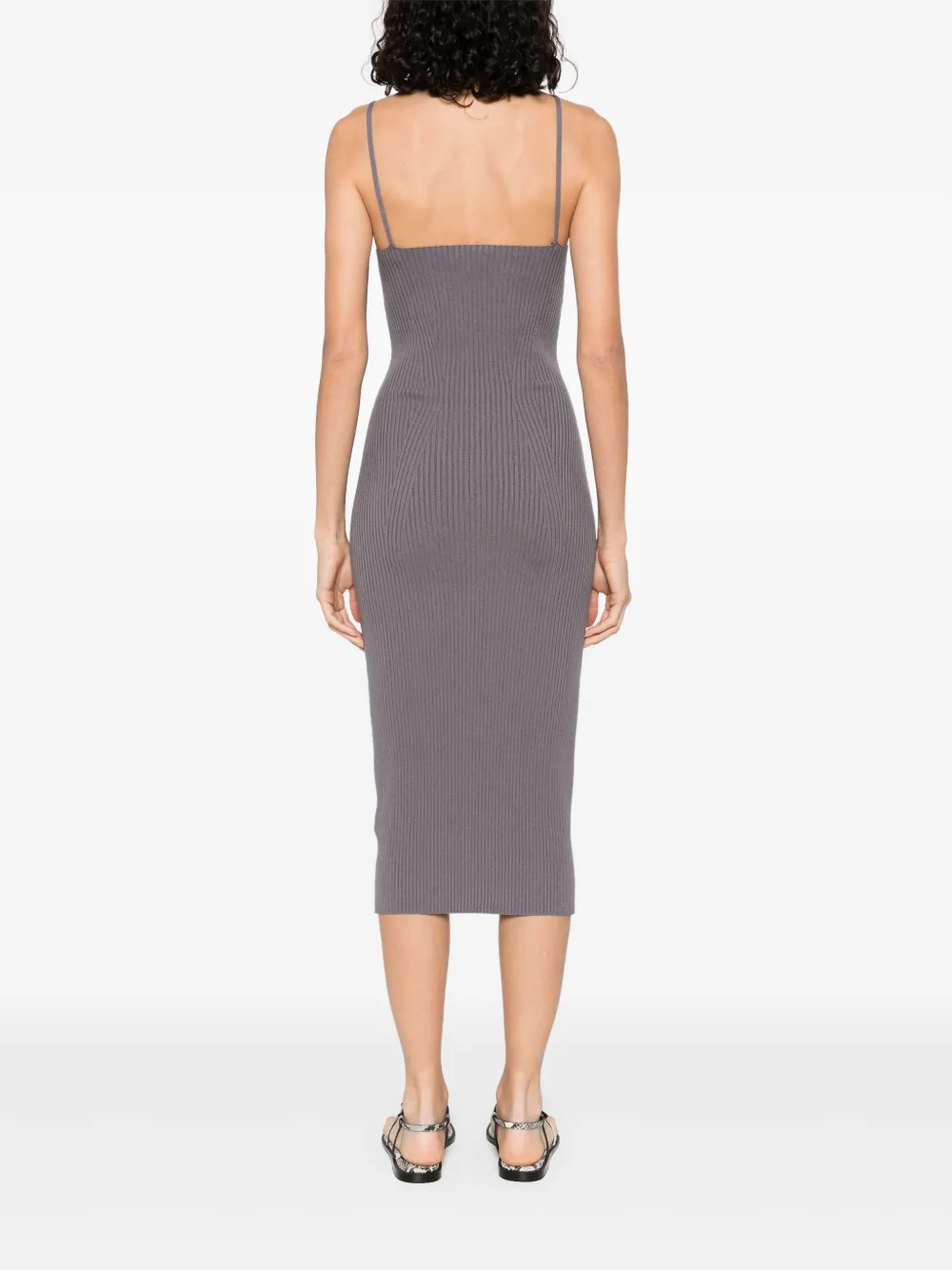 Emporio Armani Gebreide midi-jurk Grijs
