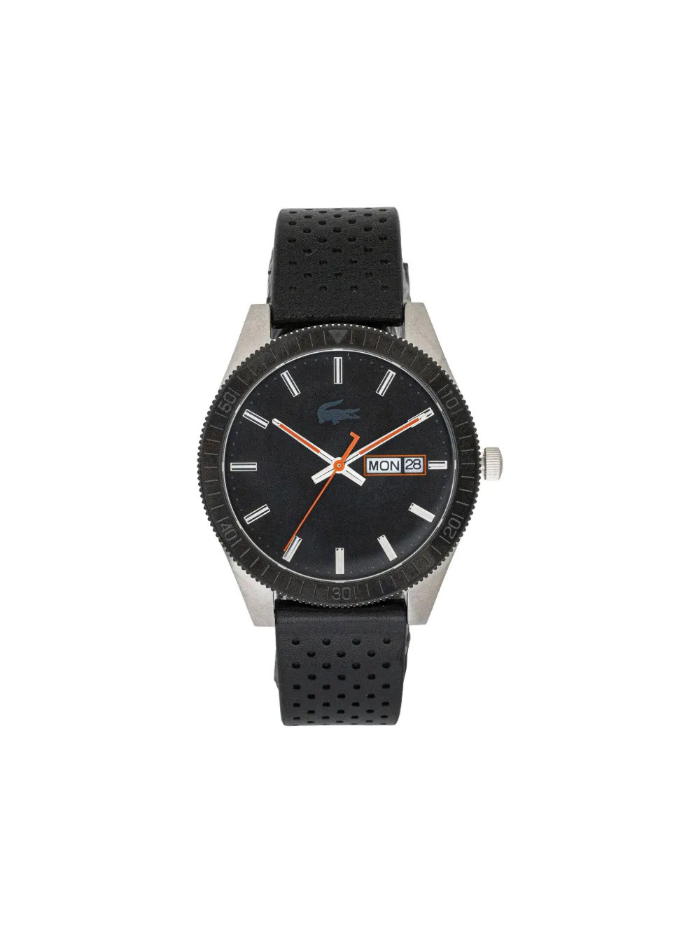 Lacoste レザーストラップ 42mm - ブラック Lacoste レザーストラップ 42mm - ブラック