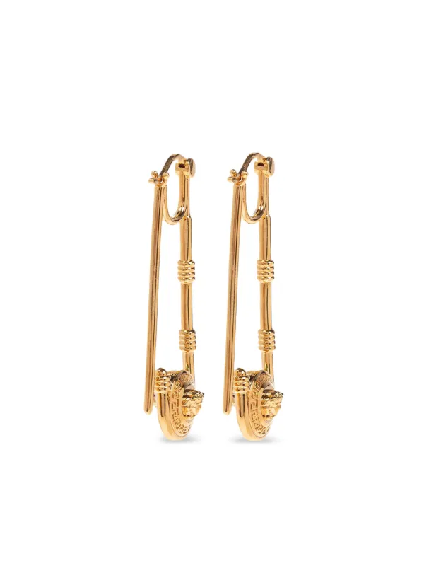 Versace セーフティピン ピアス | ゴールドトーン | FARFETCH JP