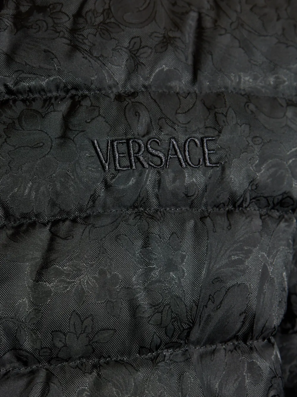 Versace Donsjack met Barocco-jacquard Zwart