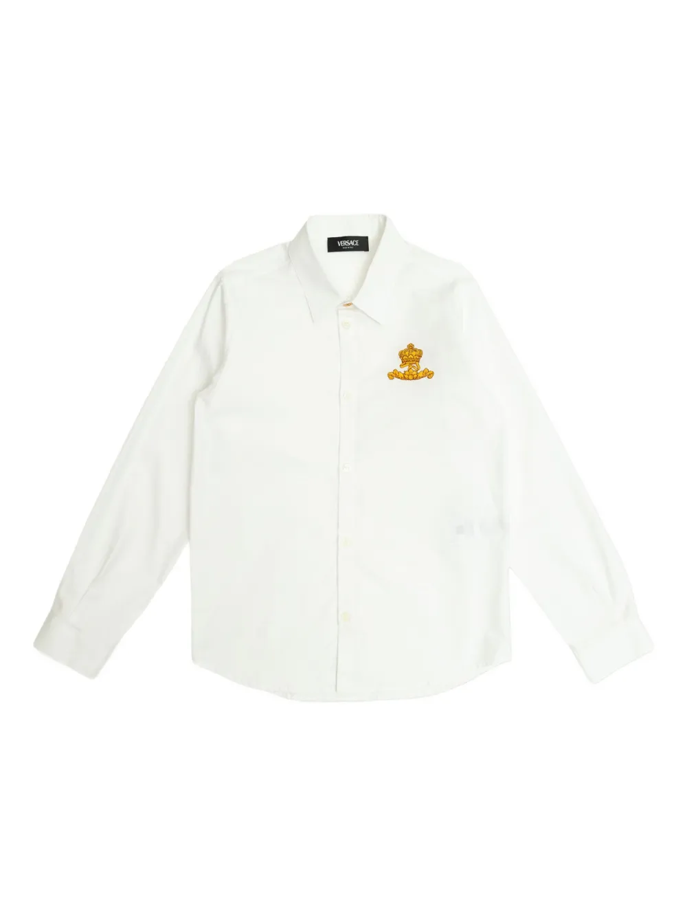 Versace Kids logo-embroidered shirt - ホワイト Versace Kids logo-embroidered shirt - ホワイト