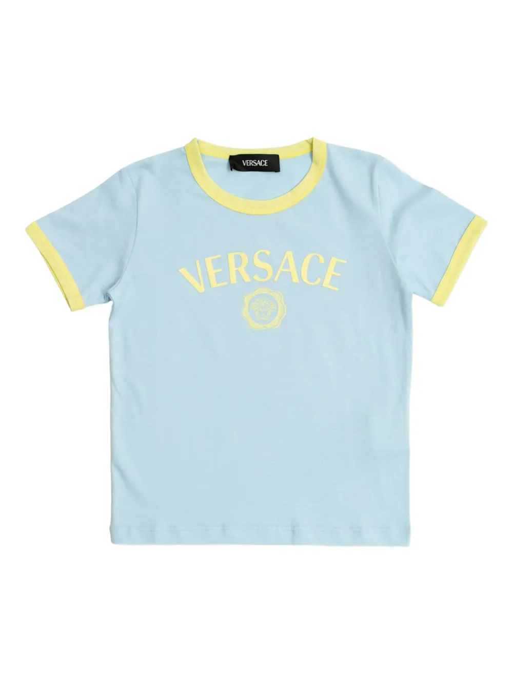 Versace Kids logo-print crew-neck T-shirt - ブルー Versace Kids logo-print crew-neck T-shirt - ブルー