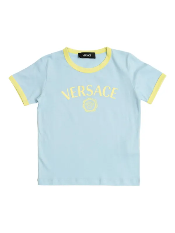 Versace Kids logo-print crew-neck T-shirt Blue FARFETCH ID