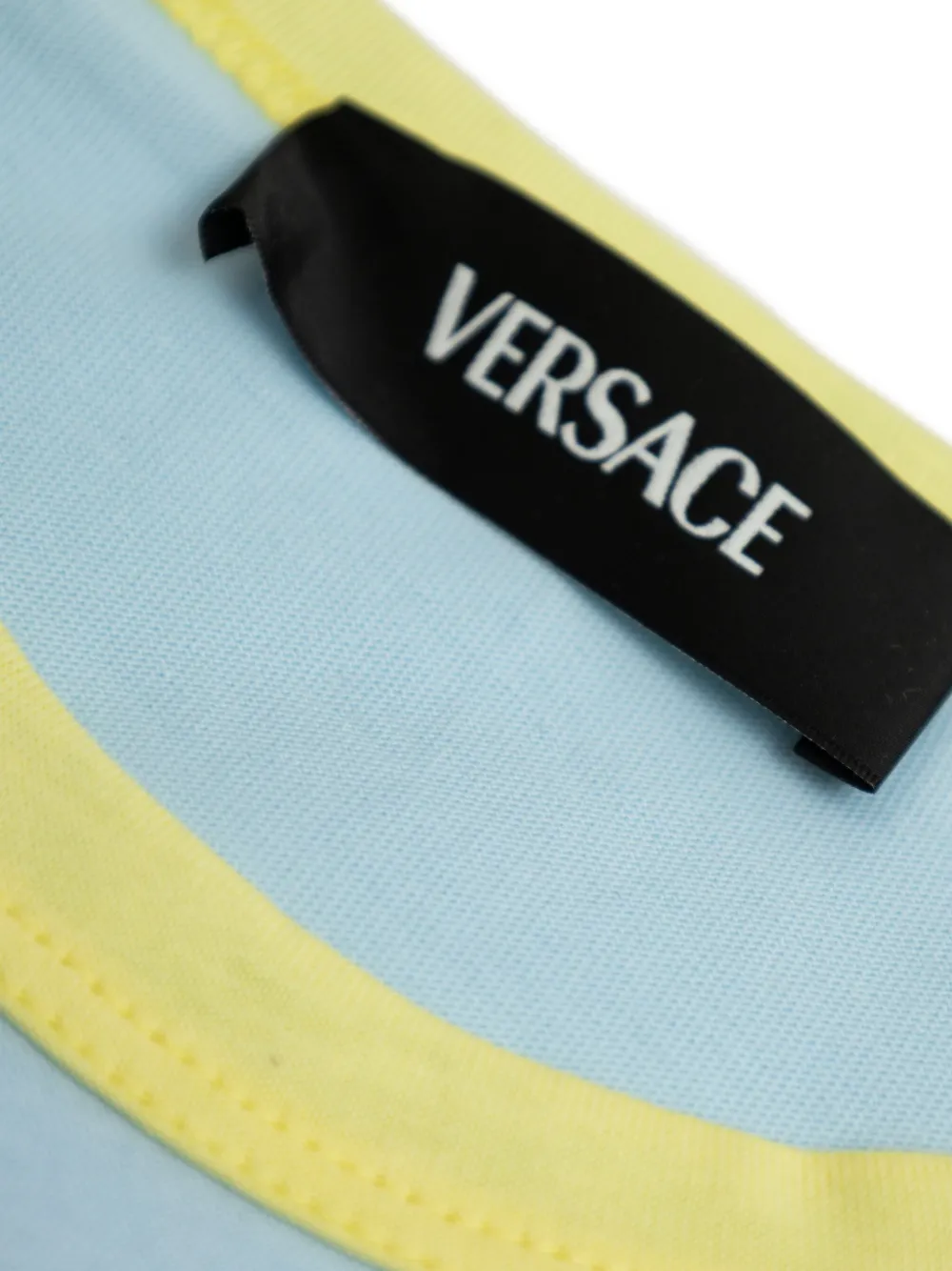 Versace Kids T-shirt met logoprint en ronde hals Blauw