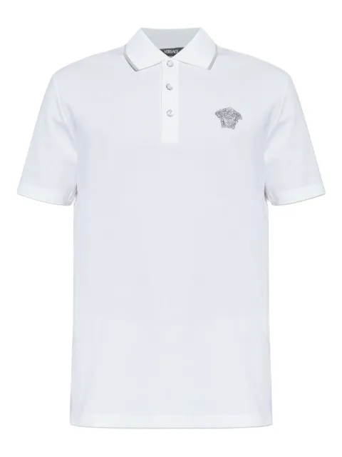 Versace Camisa polo com logo bordado