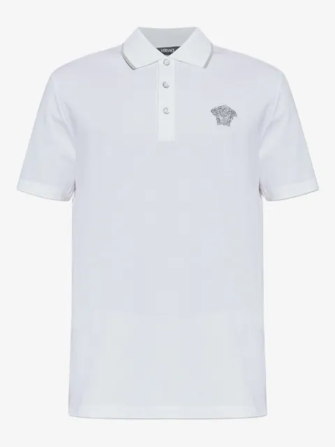 Versace logo-embroidered polo shirt