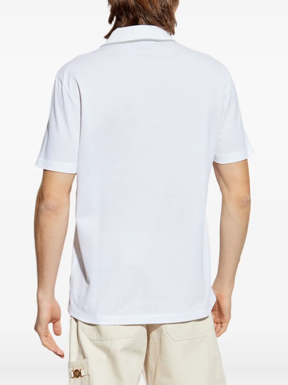 Versace Poloshirt met geborduurd logo Wit