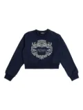 Versace Kids crystal-embellished sweatshirt - Blue