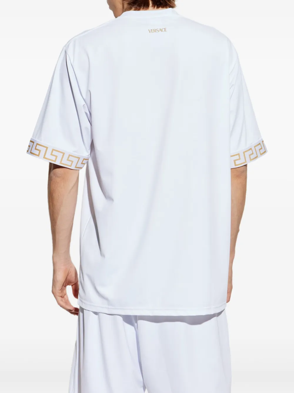 Versace T-shirt met verfraaide manchetten Wit