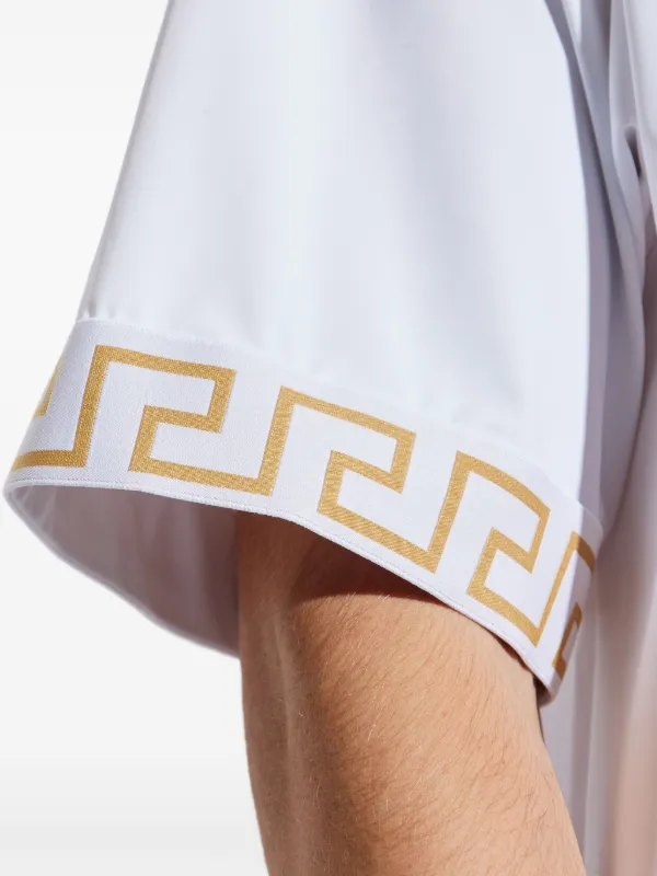 Versace embellished-cuffs T-shirt | White | FARFETCH SG