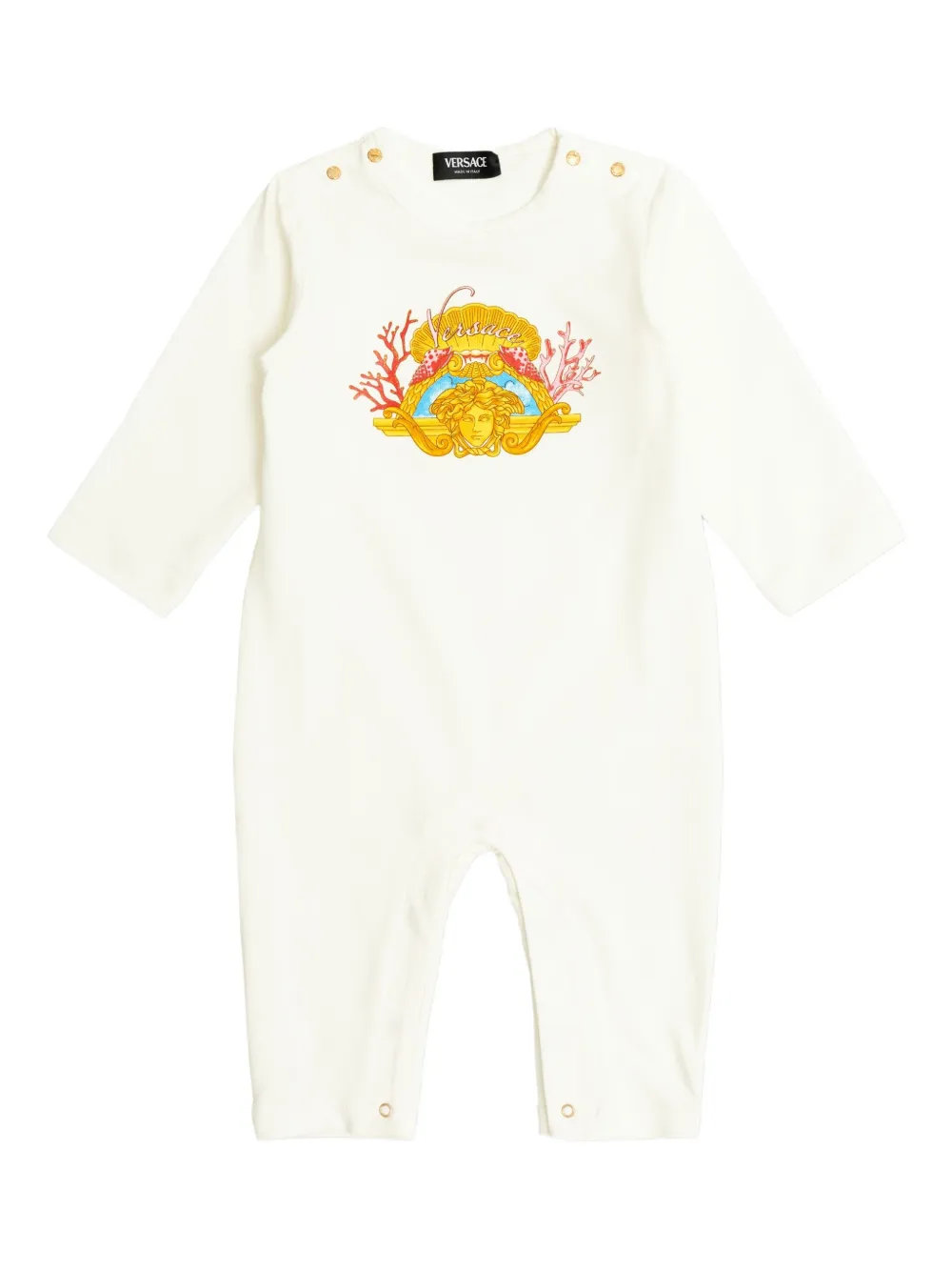 Versace Kids Medusa-print romper - ホワイト Versace Kids Medusa-print romper - ホワイト