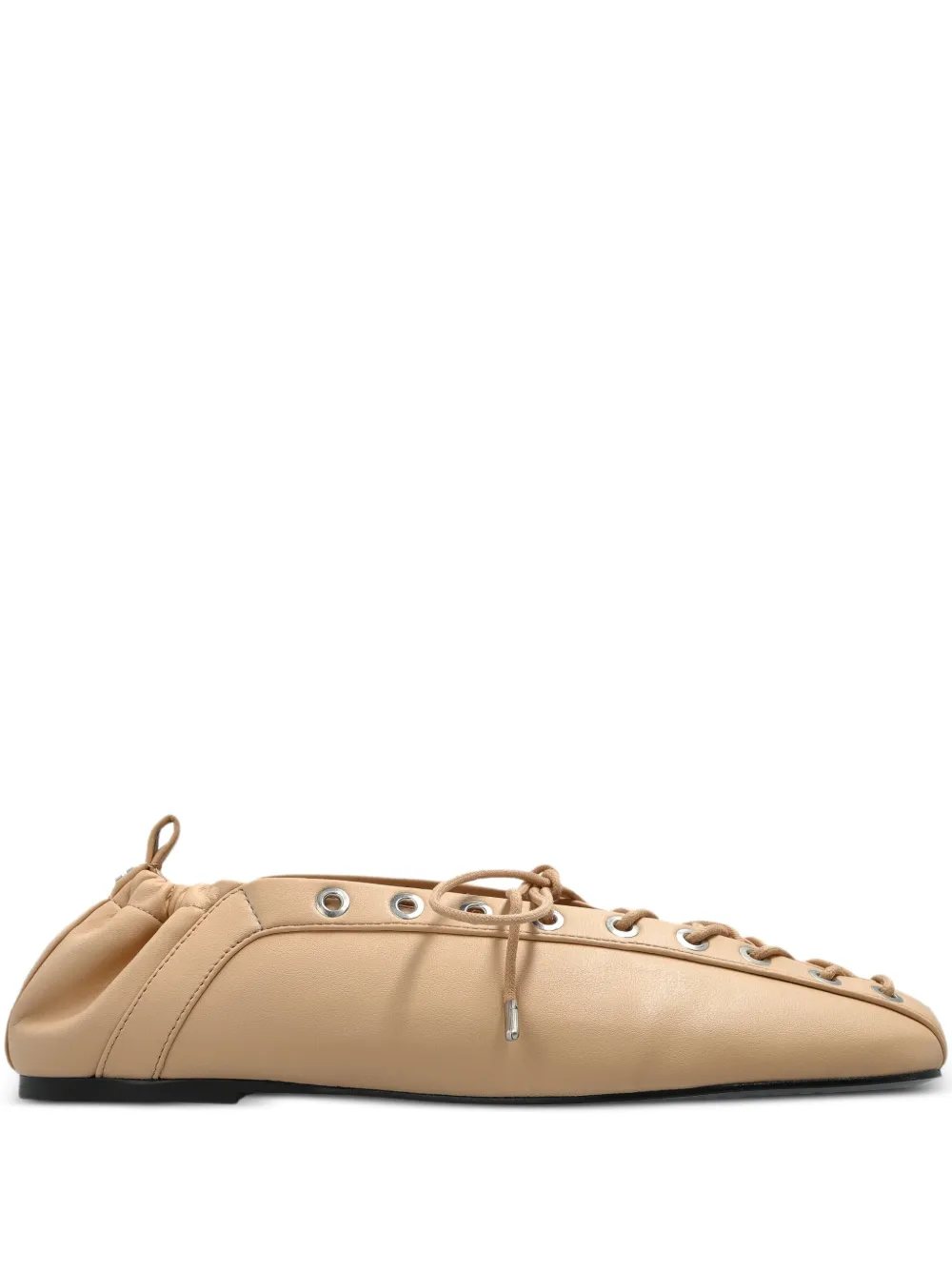 GANNI leather derby shoes Neutrals