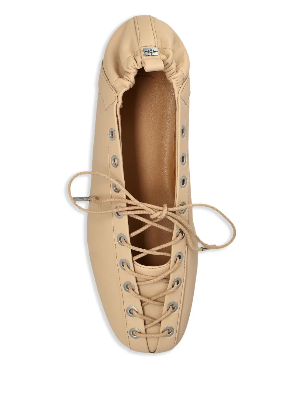 GANNI Leren derby schoenen Beige