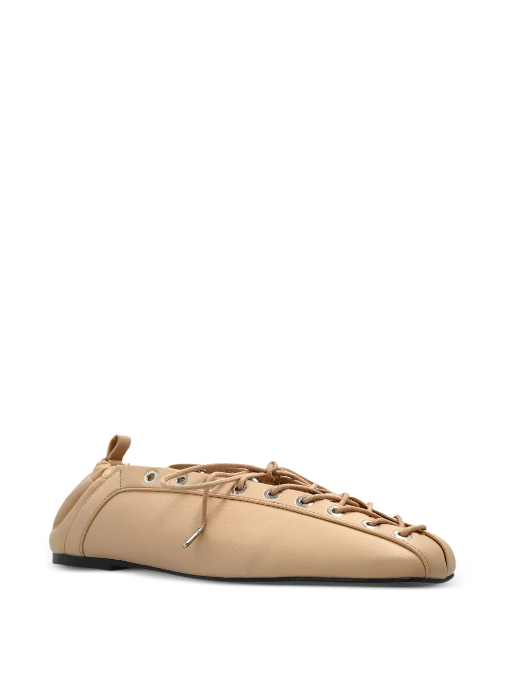 GANNI leather derby shoes - Beige