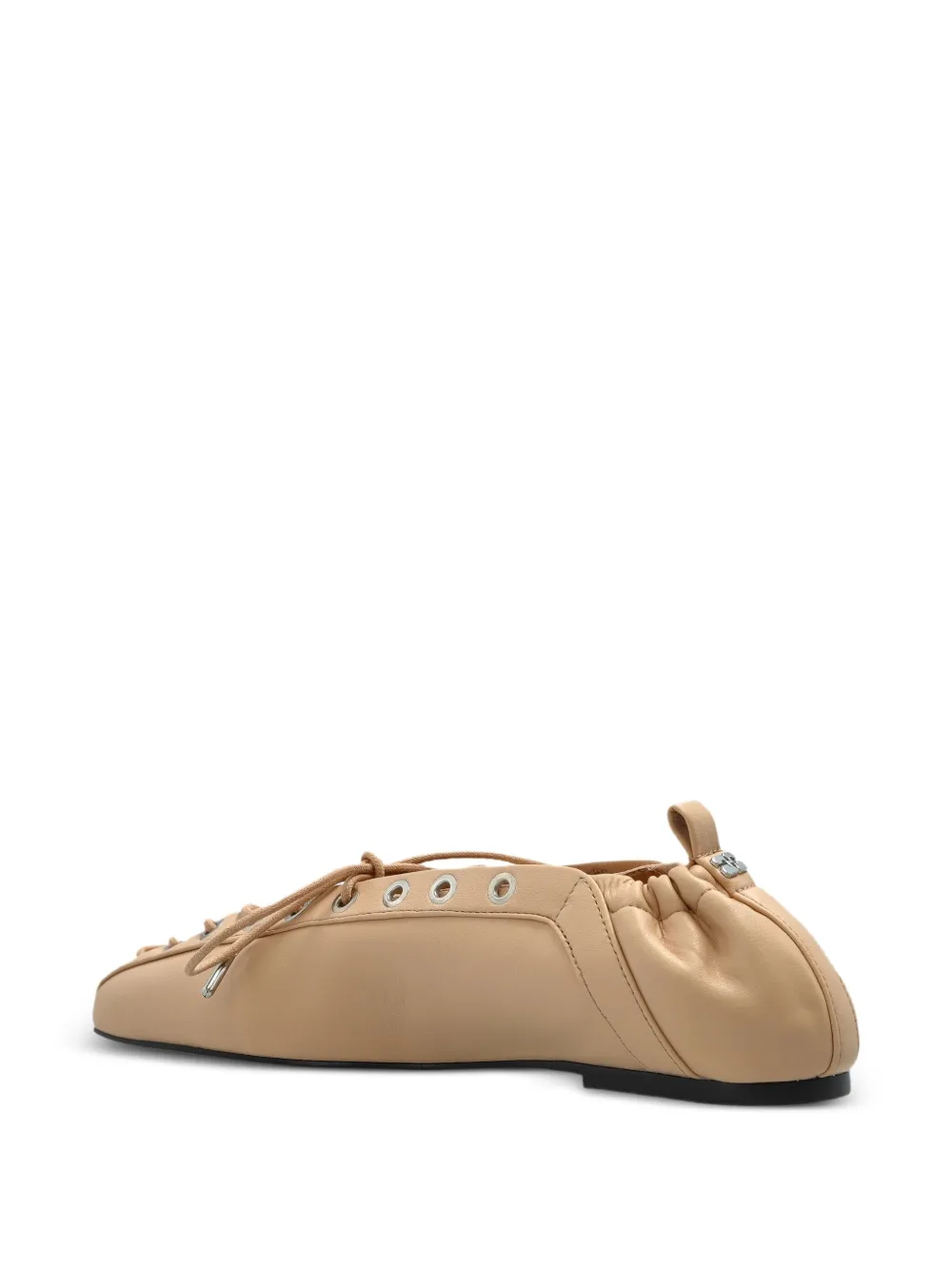 GANNI Leren derby schoenen Beige